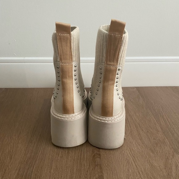 Dolce Vita Hoven H2O Studded Ivory Leather Boots - Picture 4 of 5